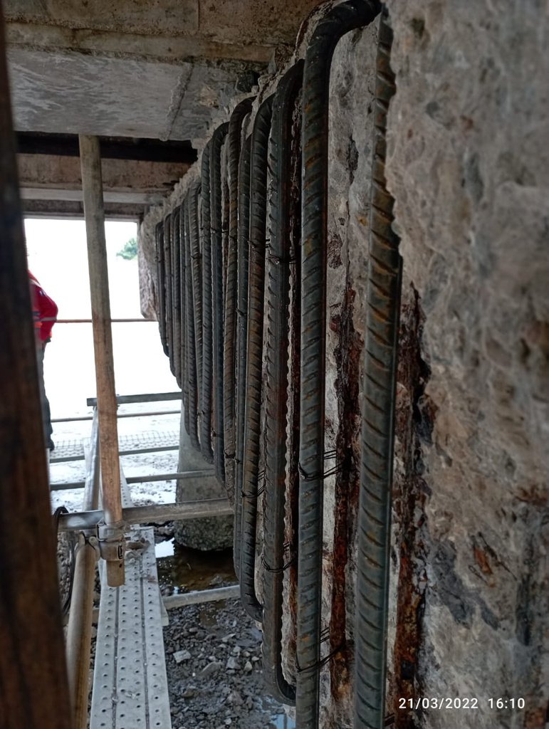 Grouting Non Shrink — dokumentasi aplikasi di lapangan (slide p-16)
