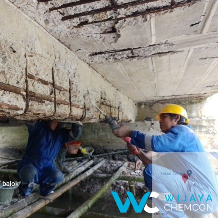Grouting Non Shrink — dokumentasi aplikasi di lapangan (slide p-16)